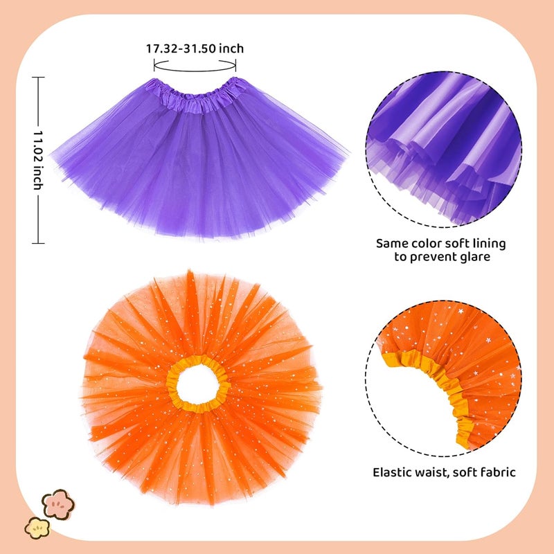 Zando Sparkle Tutu for Toddler Girls Kids 3 Layers 2-8 Years Halloween Princess Birthday Elastic Puffy Tulle Dance Skirt - Image 2